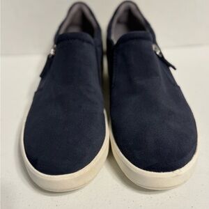 Clarks Women's Navy Suede Slip-On Sneakers Size 10